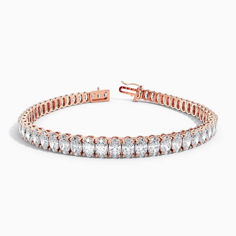Auriya 14K Gold Lab Grown Oval Diamond Tennis Bracelet 11.00 ct. tw. (F-G VS)