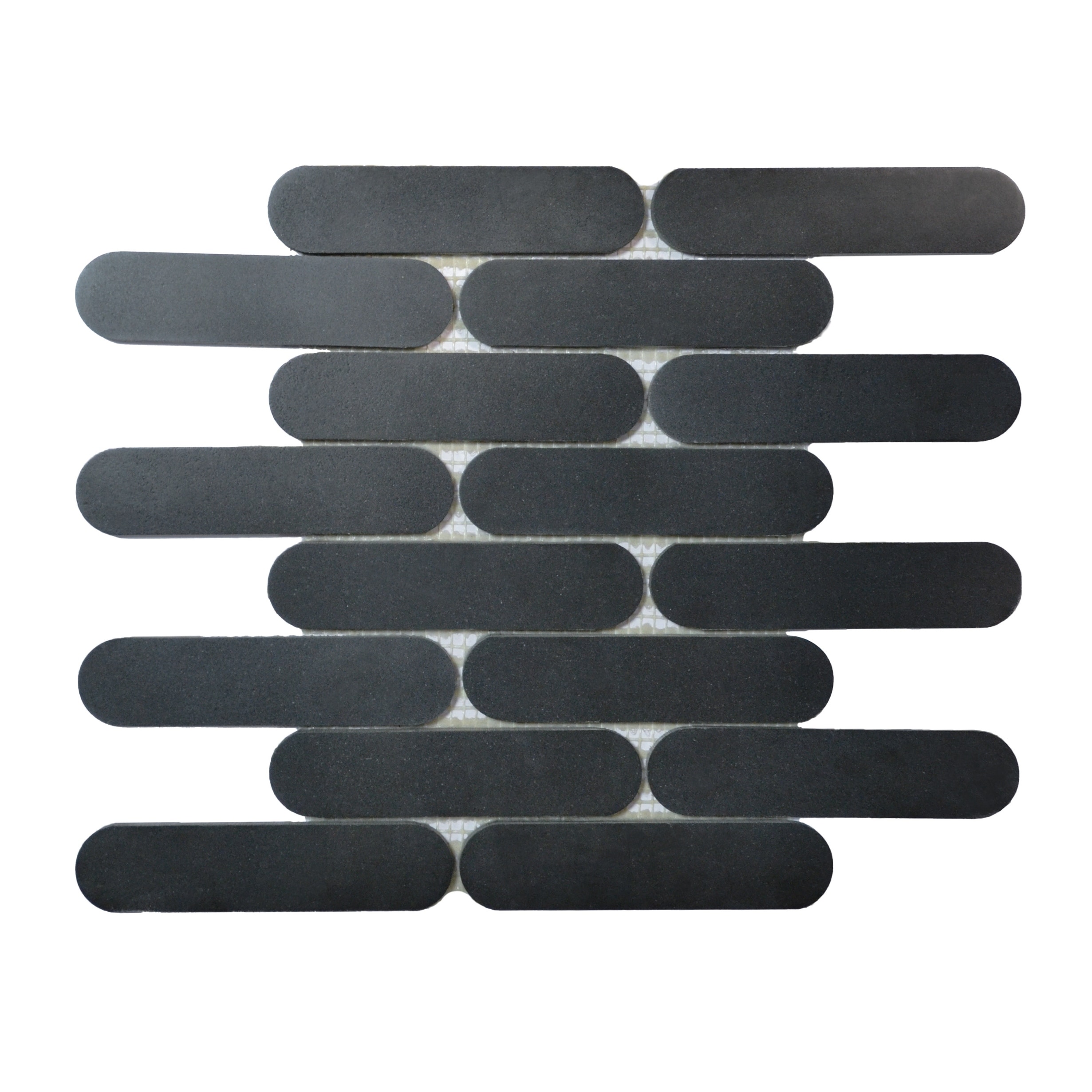 Elongated Oval Pill Basalt Marble Mosaic Wall And Floor Tile - Case (10 Sheets)