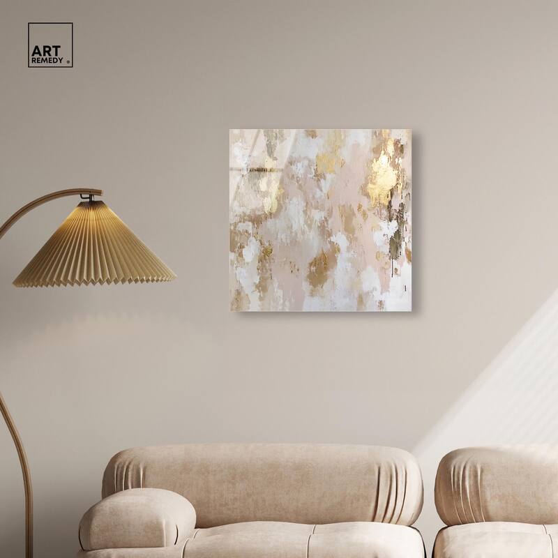 Golden Glimmer Gesture I Acrylic by Art Remedy, Ready to Hang