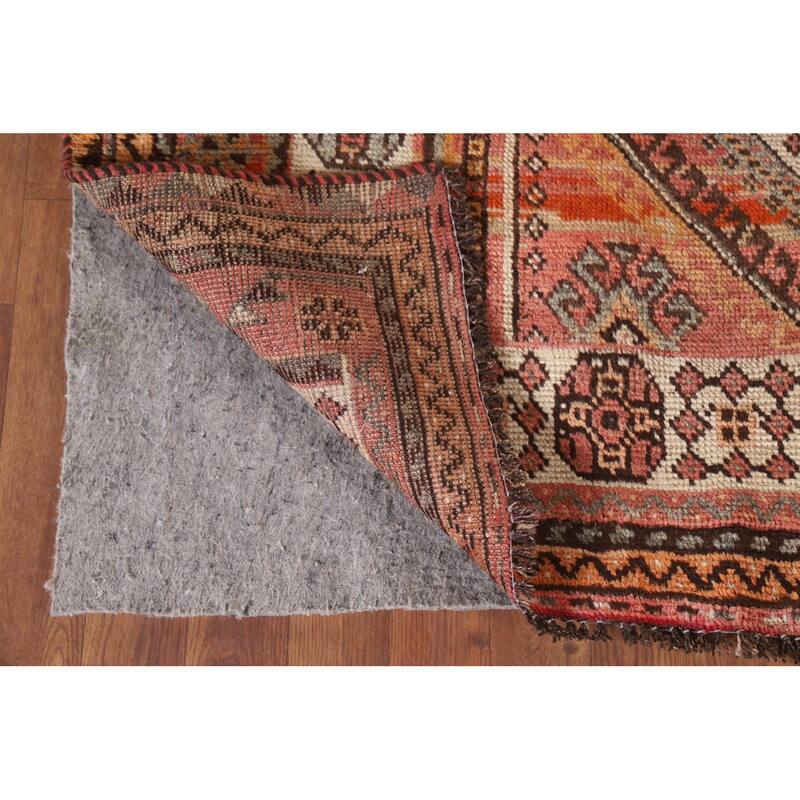 Hand Knotted Oriental 100% Wool Carpet Traditional Tribal Pink Qashqai Area Rug - 7' 10'' X 4' 10''