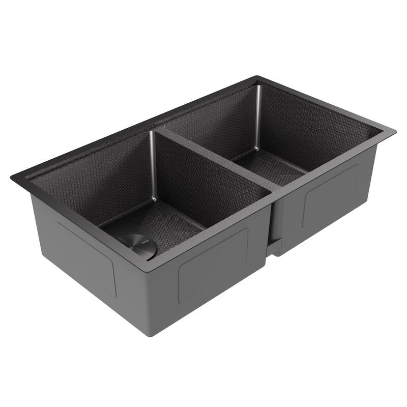 Matrix 32" Undermount Workstation 16 Gauge Double Bowl Stainless Steel Kitchen Sink with Accessories