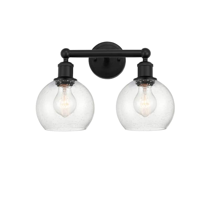 Innovations Lighting 616-2W-11-15 Athens Vanity Athens Deco Swirl 2 - Matte Black / Seedy