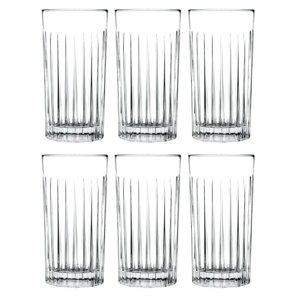 Highball - Glass - Set of 6 - Hiball Glasses - 15 oz. - by Majestic Gifts Inc. - Made in Europe