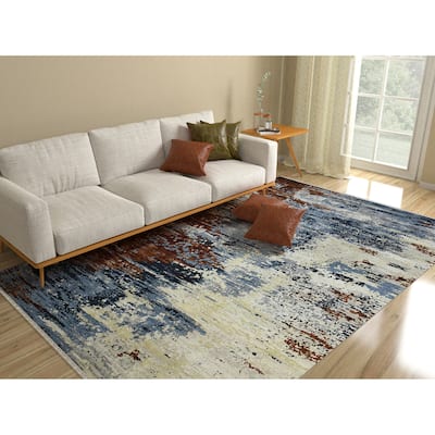 Hermitage Beatrice Modern & Contemporary Abstract Hand-Knotted Area Rug