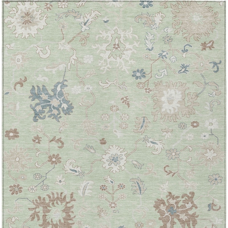 HomeRoots Floral Transitional Rectangle Outdoor Rug
