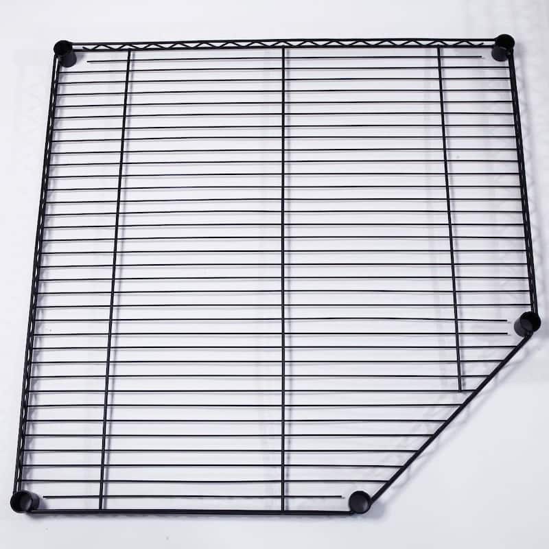 6-Tier Wire Shelving Rack Corner Unit Storage Adjustable Shelf Black