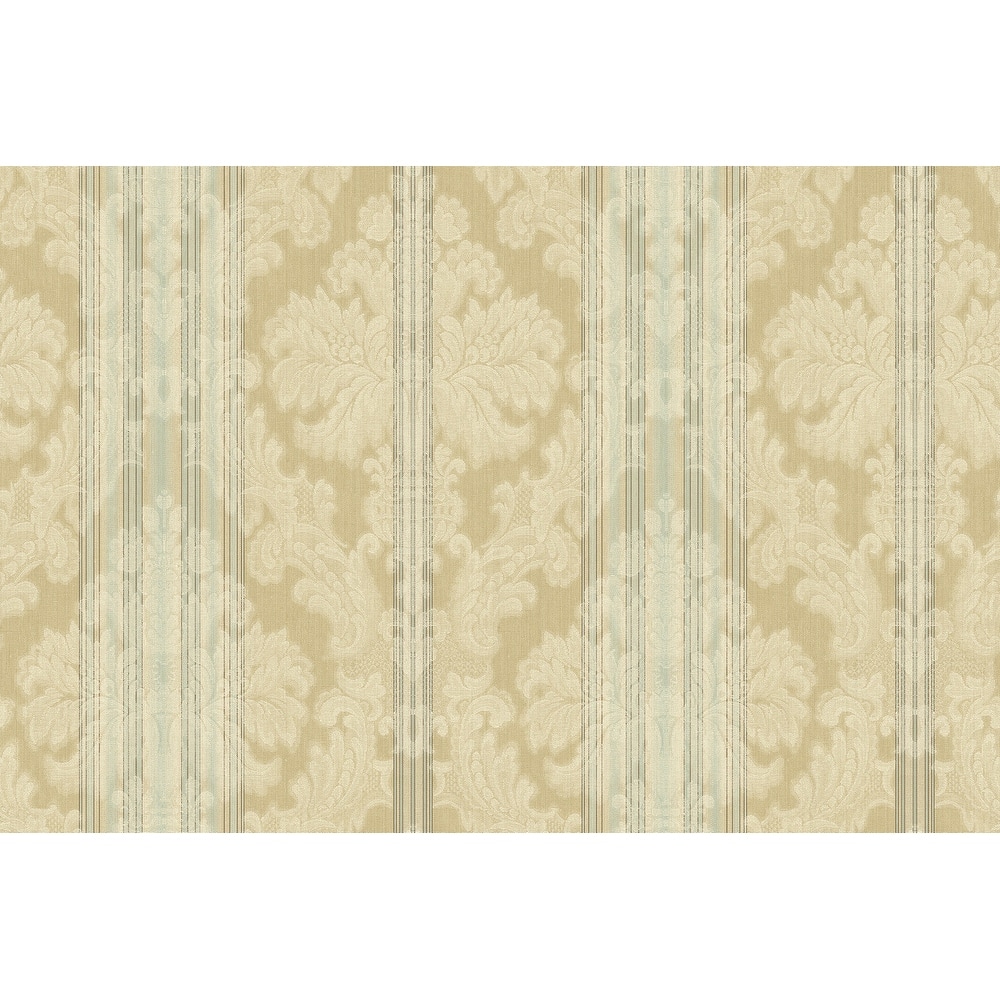 Seabrook Designs Nadia Striped Damask Unpasted Wallpaper