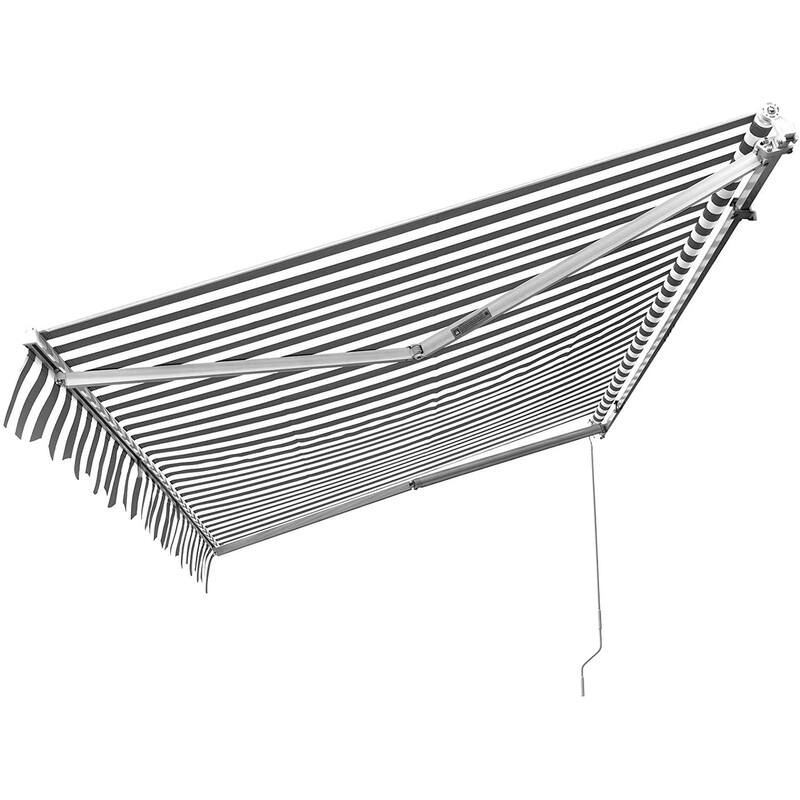 MCombo10x8Feet Manual Retractable Patio Door Window Awning Sunshade Shelter Outdoor Canopy