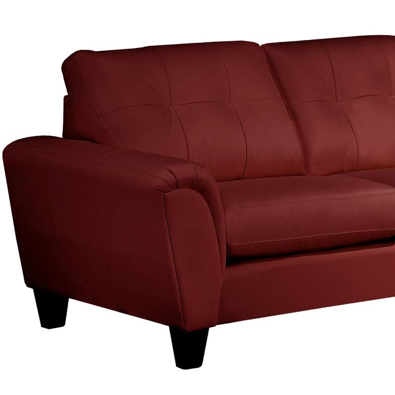 Tory Top Grain Leather Tufted Left/ Right-facing Sectional Sofa