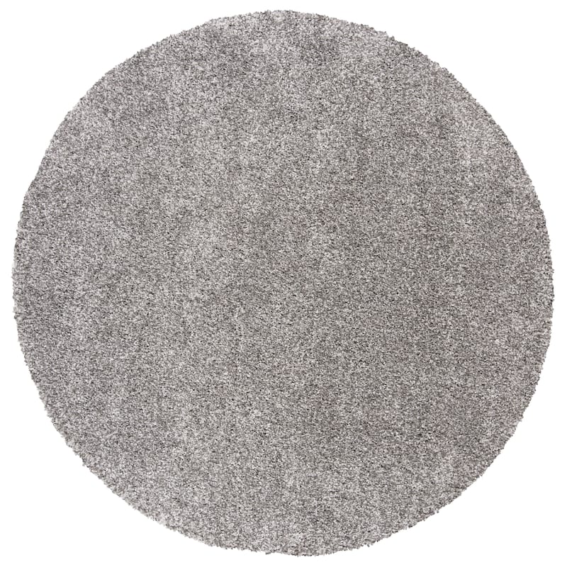 SAFAVIEH Royal Shag Soffia 2-inch Thick Rug - 6' 7" x 6' 7" - Grey - Round