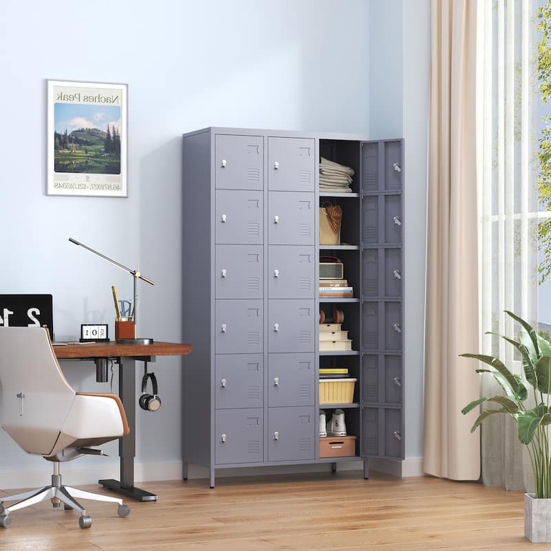 18 Door 72"H Metal Lockers With Lock