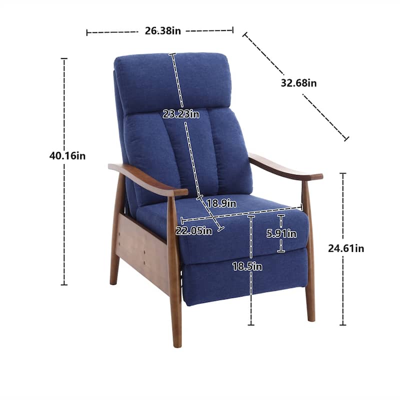 Modern Wood Frame Accent Chair Lounge Chair for Living Room