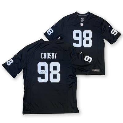 Maxx Crosby Autographed Las Vegas Raiders Signed Nike Game Football Jersey JSA COA - 8'6" x 11'6"