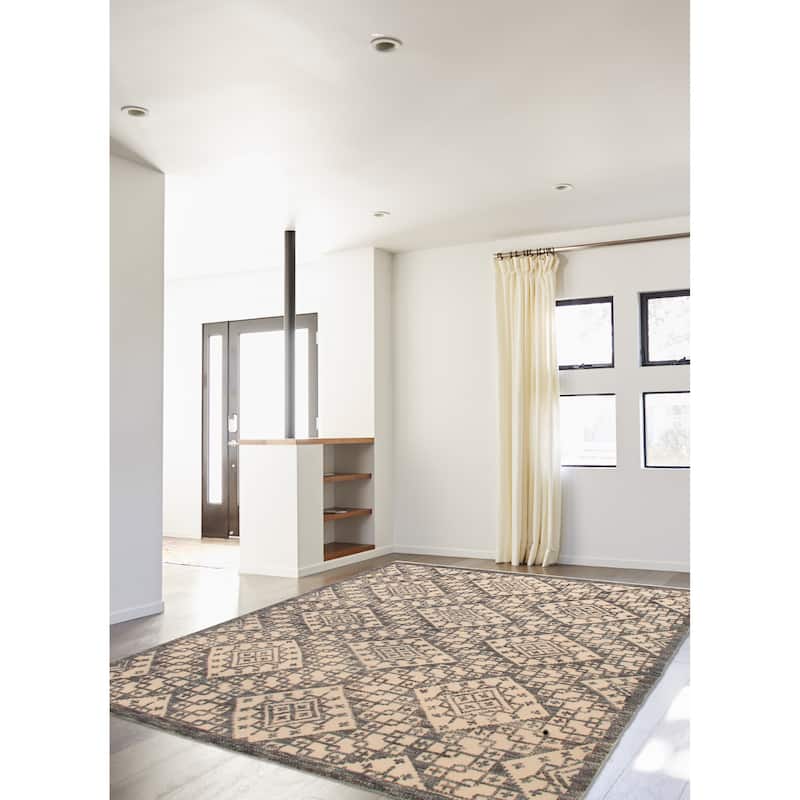 ECARPETGALLERY Hand-knotted Tangier Cream Wool Rug - 7'10 x 10'0