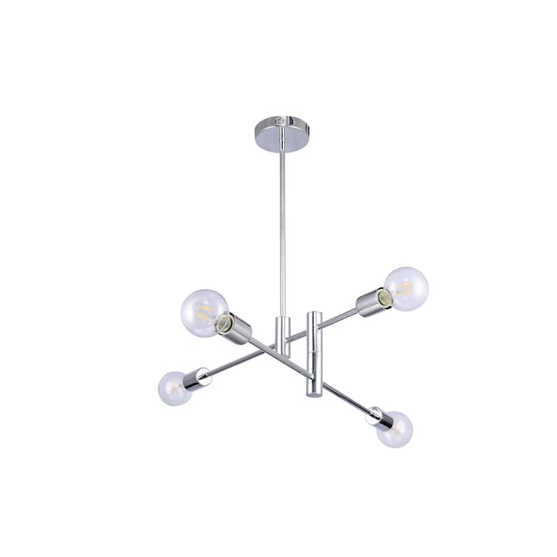 4 Light Chrome Metal Chandelier