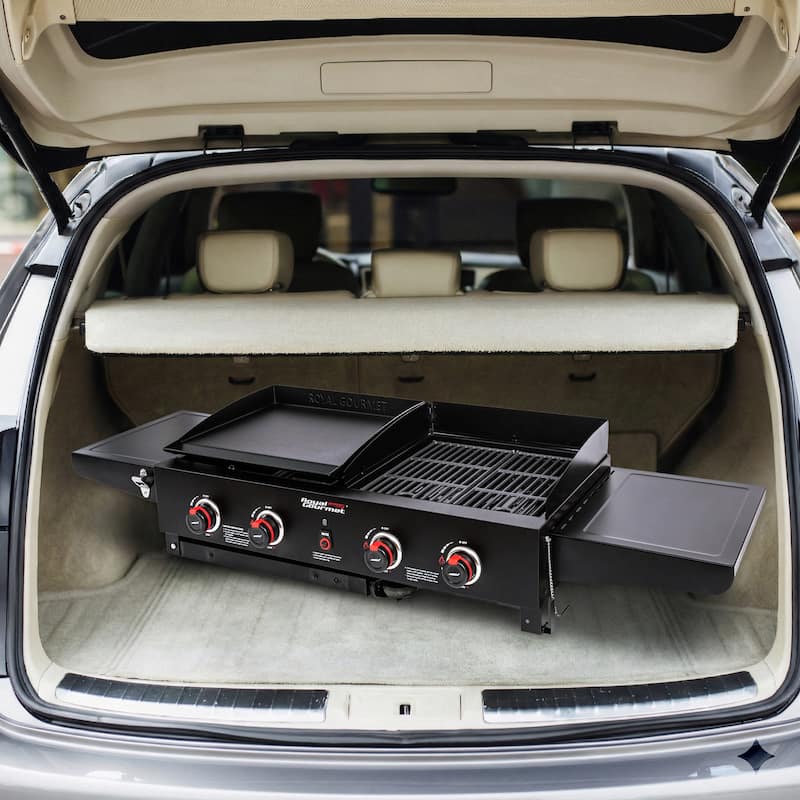 Royal Gourmet 4-Burner Gas Grill and Griddle Combo with Folding Legs
