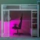 preview thumbnail 5 of 28, LED Design Full Size Metal Loft Bed with Desk,Open Wardrobe and 3 Linen Storage Drawers