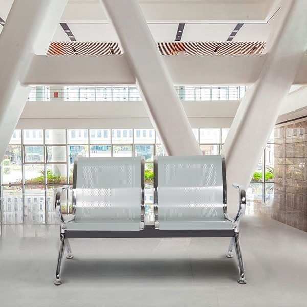 Kinbor 2 Seat Airport Reception Chair Waiting Room Bench Visitor