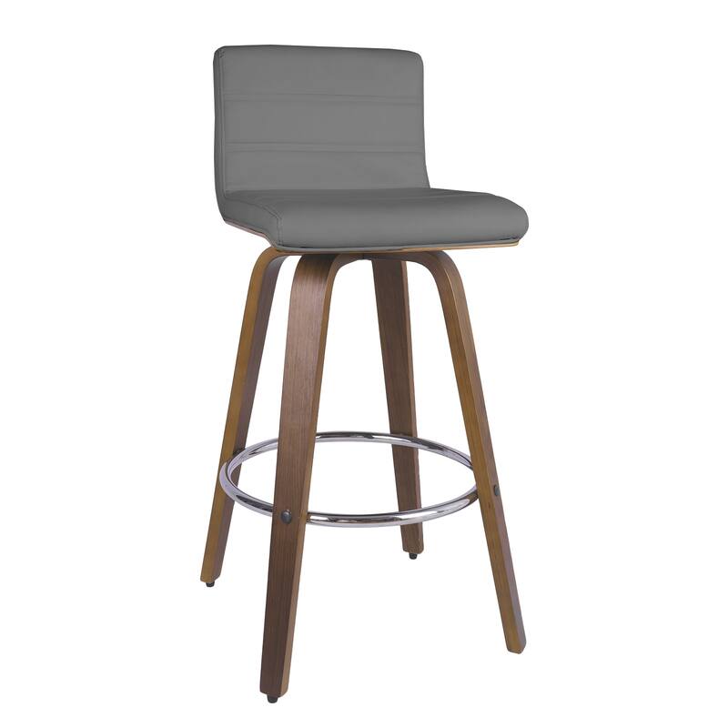 PU Leather Upholstered Swivel Barstools with Back, Set of 4