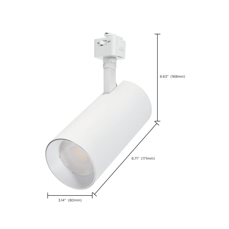 30W LED Track Head 36 Degree Beam Spread J-Style Track 5 CCT Selectable Matte White - Matte White