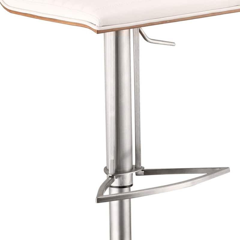 22-inch Adjustable Height Swivel Bar Fabric Seat Stool with Low Back Footrest and Metal Frame for Kitchen - 43"H x 16"W x 17"D
