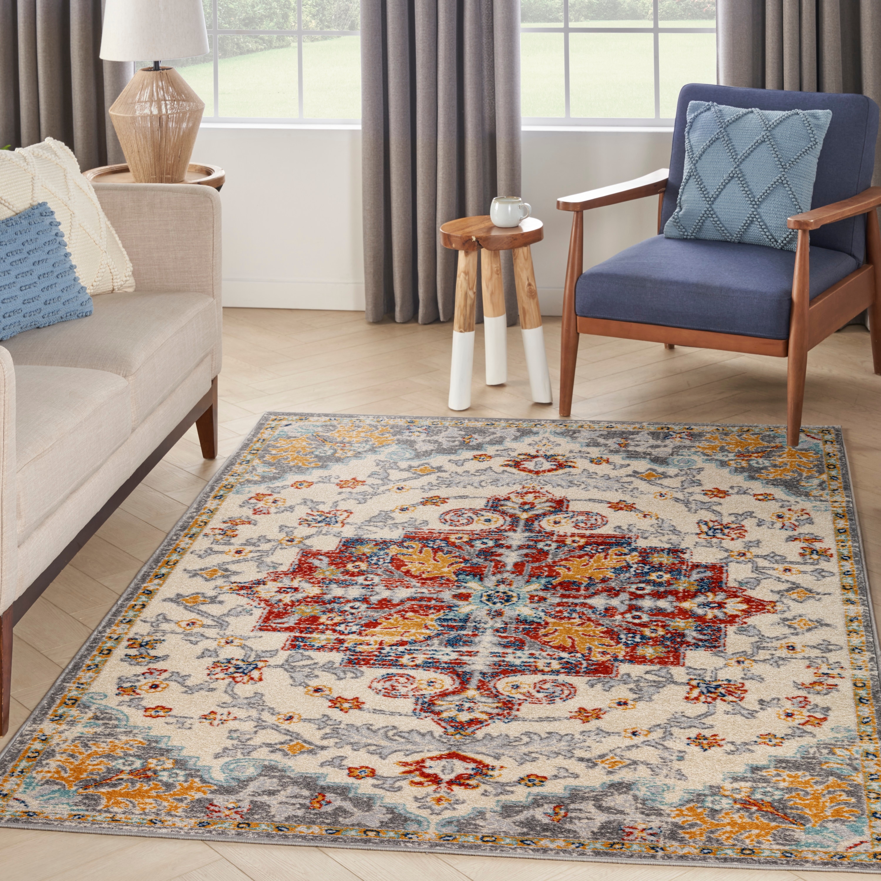 Nourison Passion Indoor only Multicolored Persian Area Rug