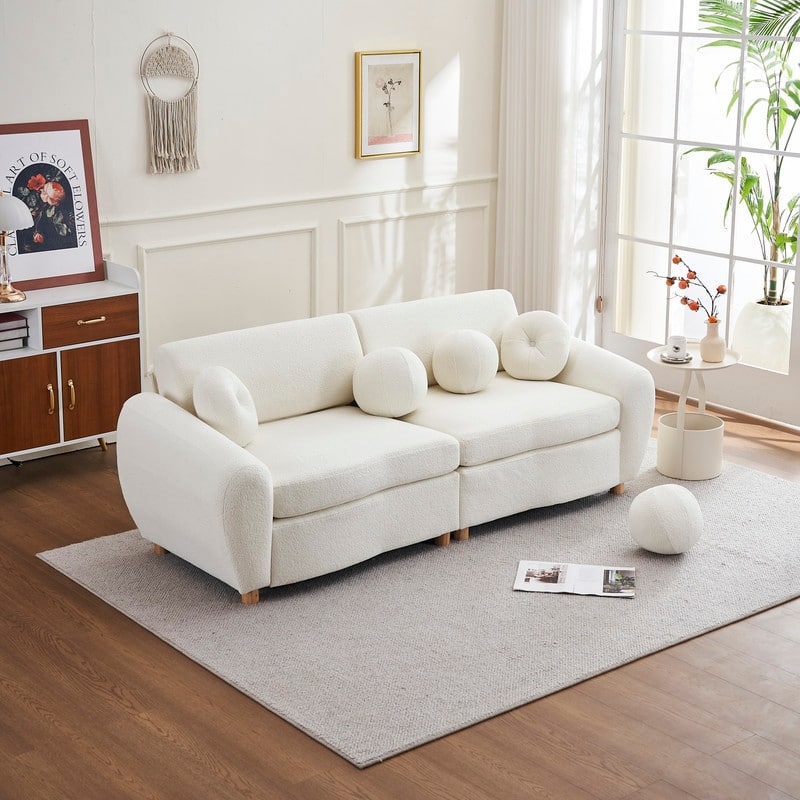 84.60" Chenille/Corduroy Upholstered Sofa