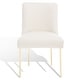 preview thumbnail 115 of 124, SAFAVIEH Couture Nolita Velvet Accent Chair - Mustard / Brass - 28"x23"x35.3" - 28" W x 23" D x 35" H
