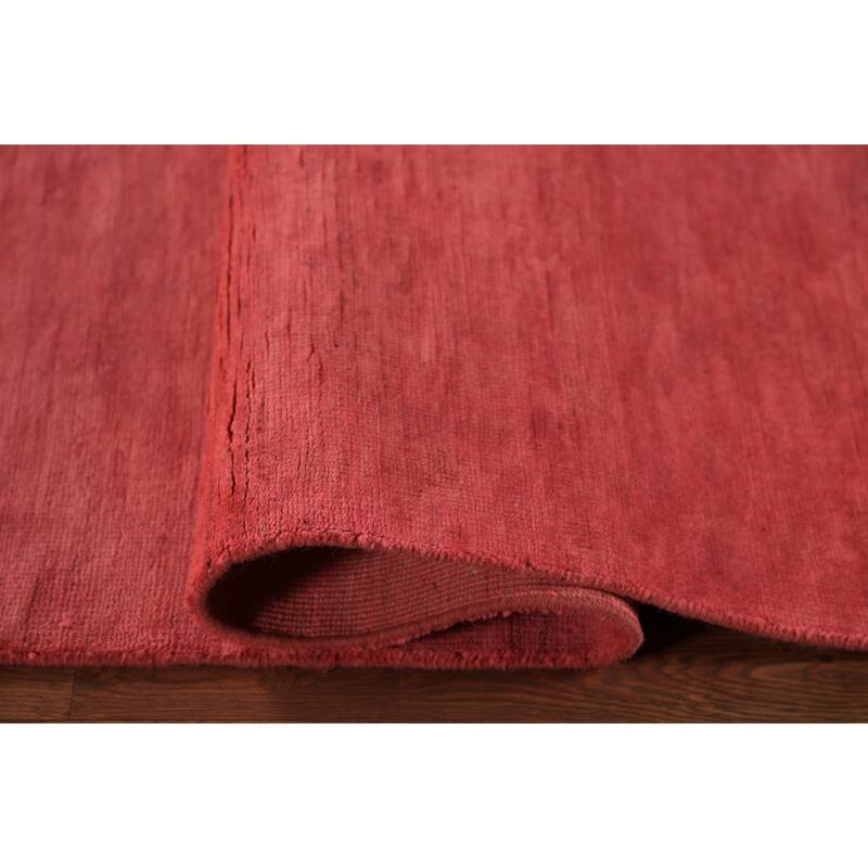 Pink Gabbeh Oriental Runner Rug Hand-Knotted Wool Carpet - 3'2" x 12'3"