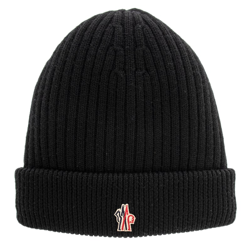 Moncler Rib Knit Wool Beanie with Padding - One Size Fits Most