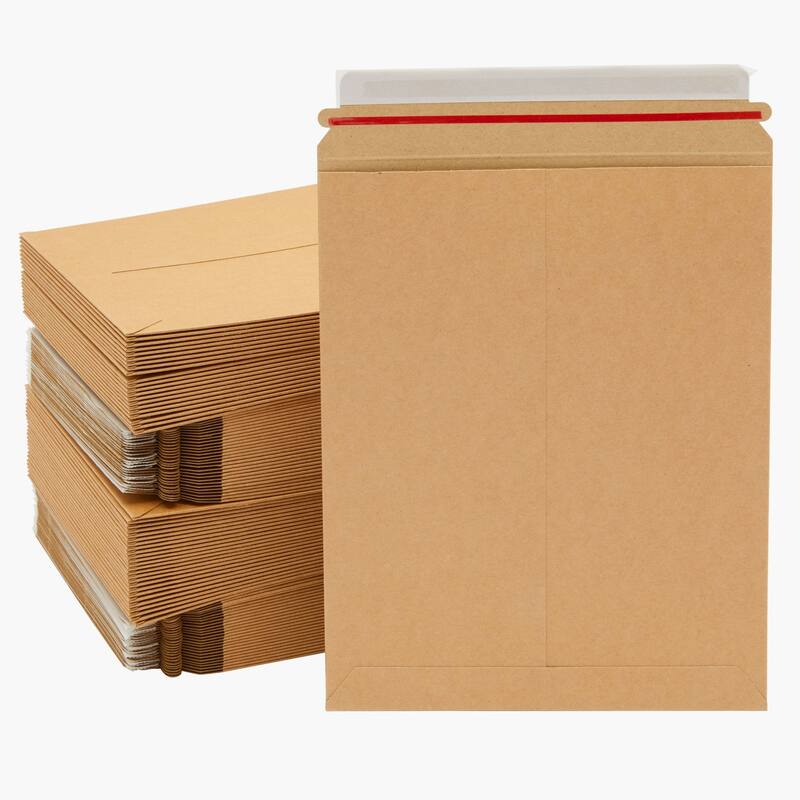 Stockroom Plus 100 Pack Bulk Rigid Mailers, 9 x 11.5" Stay Flat Cardboard Mailing Envelopes