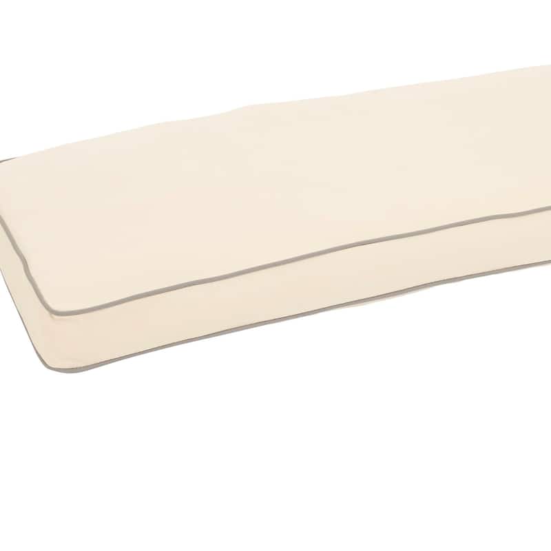 Cottage Sunbrella Fabric Bench Cushion for Cottage Teak Bench - Canvas with Charcoal Cording