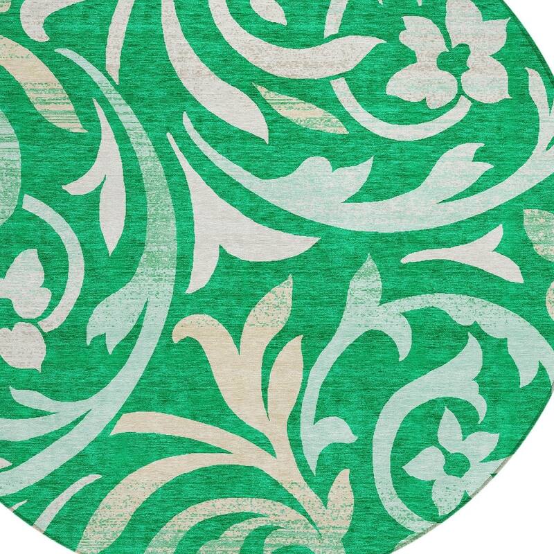 HomeRoots Floral Transitional Rectangle Outdoor Rug