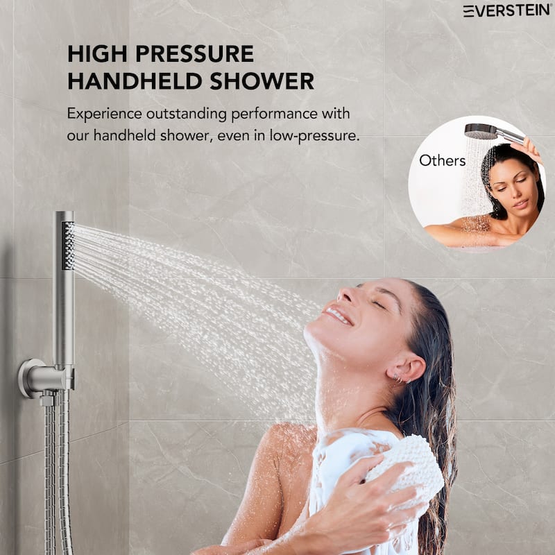 Pressure Balance Shower System with 10" Rainfall Shower Faucet and Handheld Shower Spray
