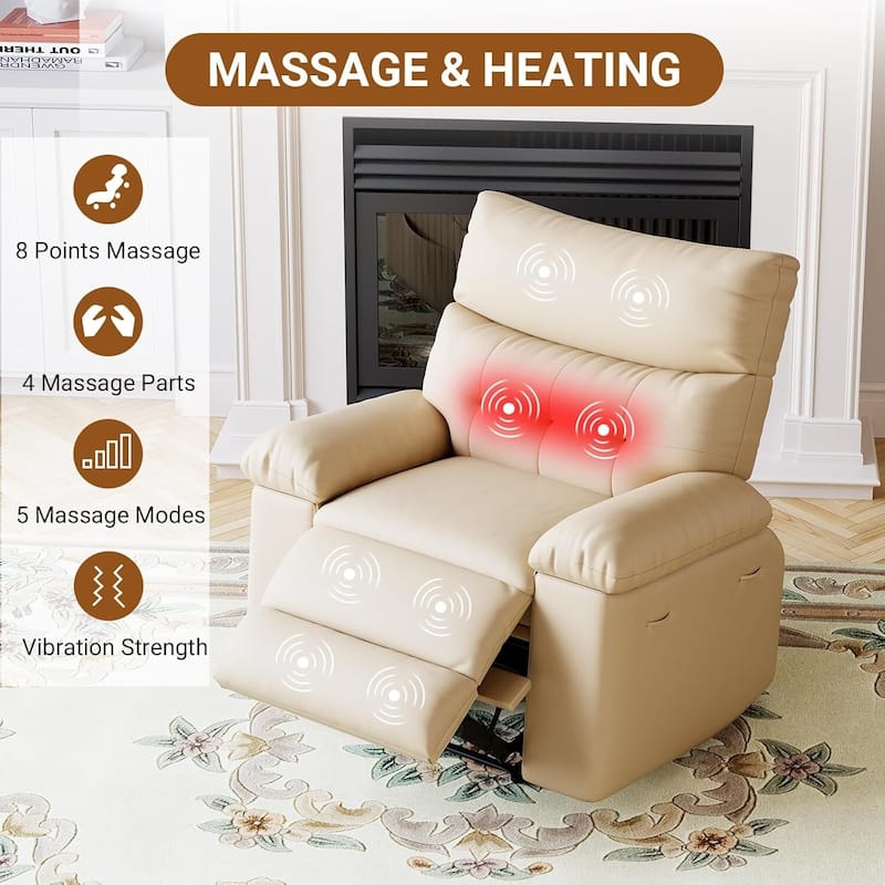 Oversized Recliner Sofa Chair with Massage for Living Room Bedroom
