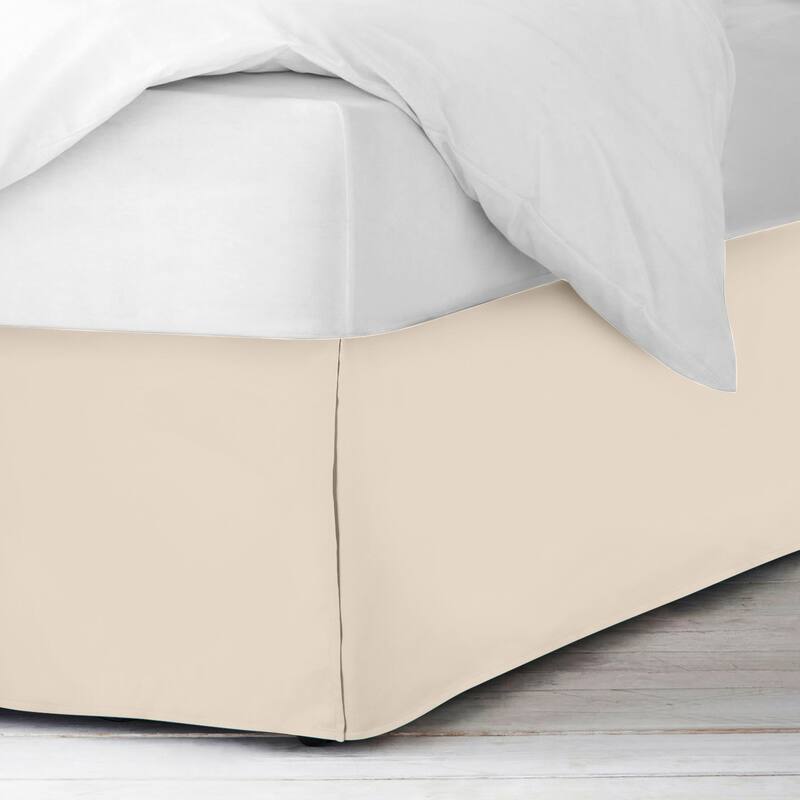 Clara Clark Pleated Bed Skirt-14 inch Tailored Drop - Soft Double Brushed Premium Microfiber Ruffle Bed Skirt - Includes 8 Pins