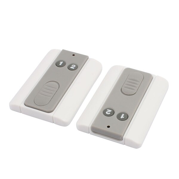 2pcs 100 Meters 2 Keys Plastic Shell Battery Powered Remote Controller w Base