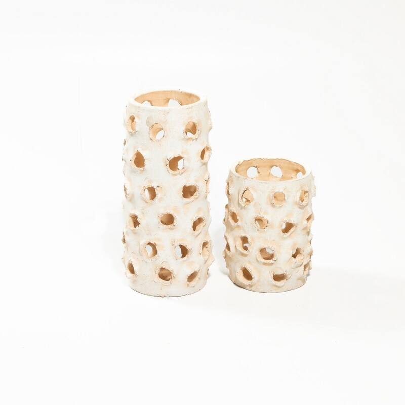 Small Clay Tabletop Accent Decoration - 13" - Cream