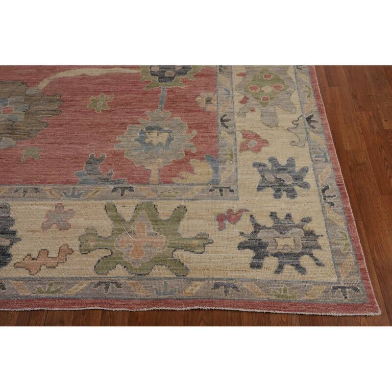 Vegetable Dye Oushak Turkish Area Rug Hand-Knotted Bedroom Wool Carpet - 8'3"x 10'0"