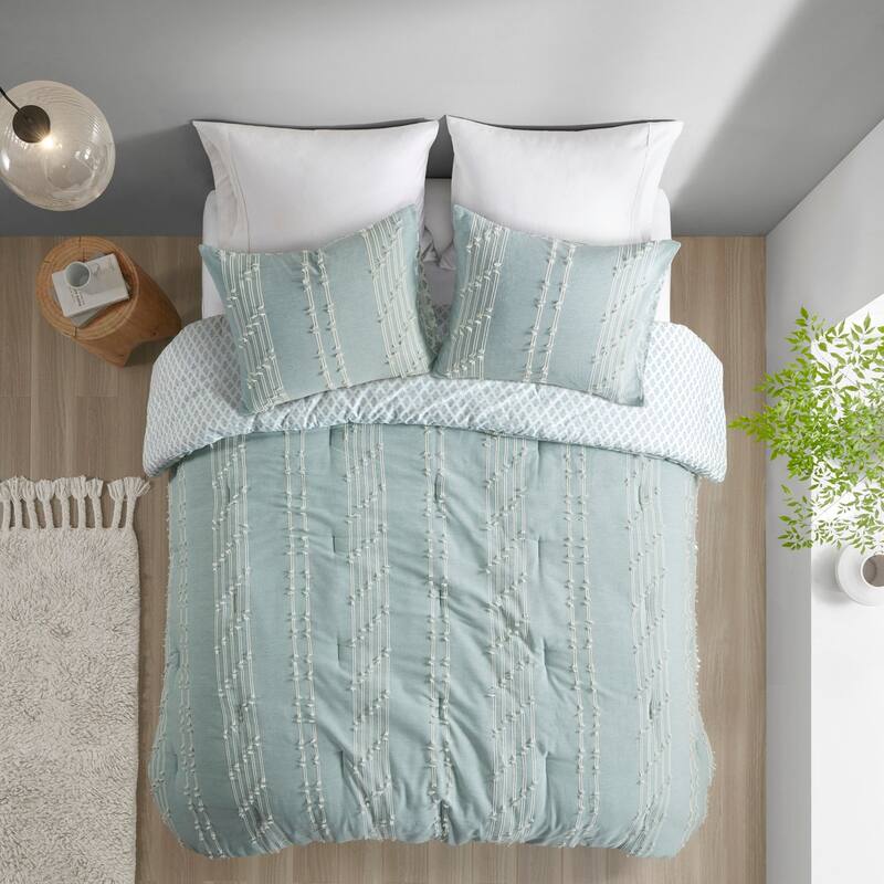 GDF Studio - Kara 3-Piece Cotton Jacquard Comforter Set