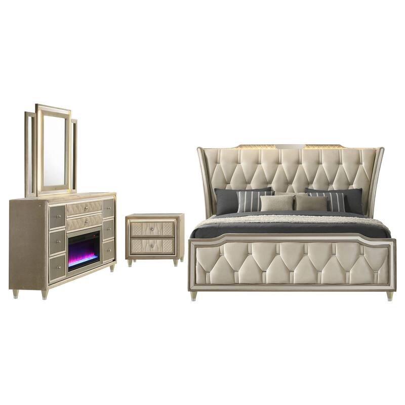 Lorient Bedroom Set Ivory and Camel