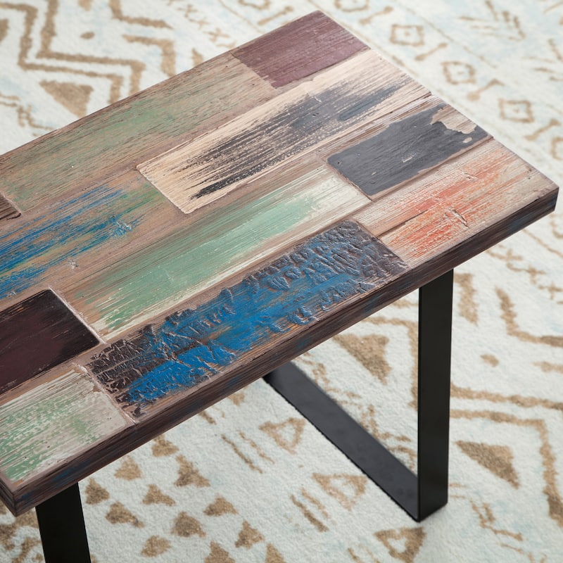 Greenage Reclaimed Wood End Table Living Room Night Stand Use