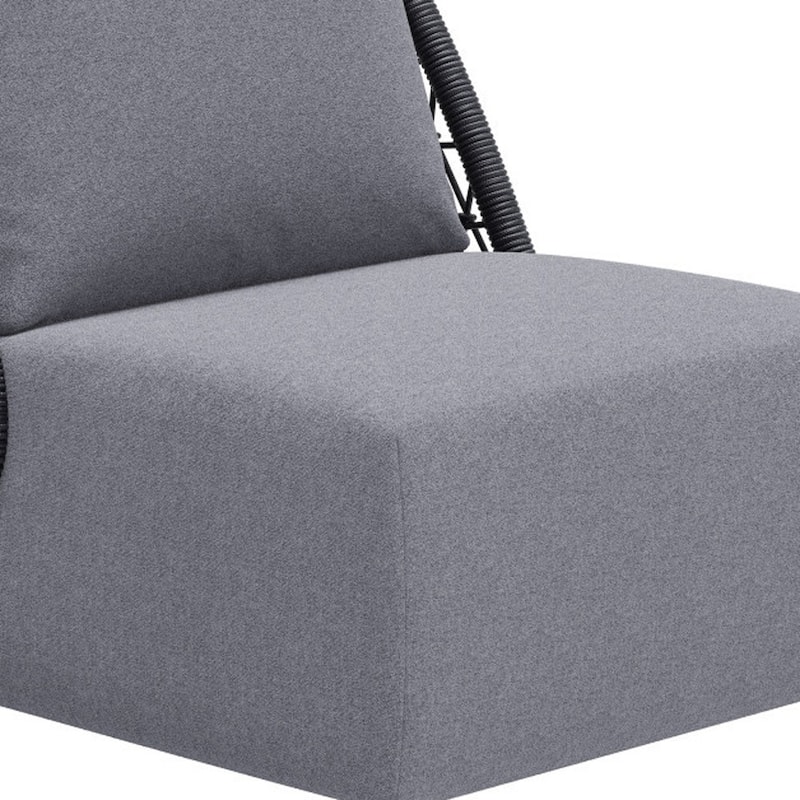 HomeRoots 33" Gray Outdoor Accent Chair with Gray Cushions