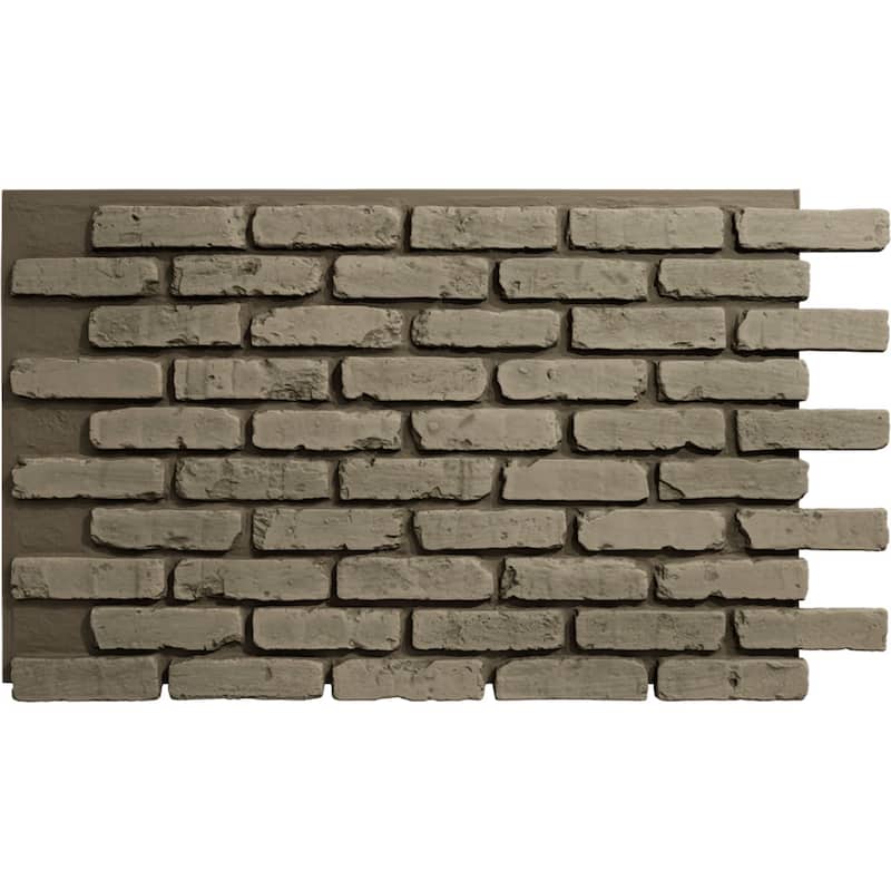 EverStone Aged Brick Faux Brick Panel, 46 7/8"W x 27"H x 1 1/4"D - Vintage White Color