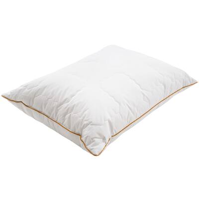 Luxe Down Alternative Hypoallergenic Primaloft Pillow - Queen 20x28 Inches - Golden Edge/White