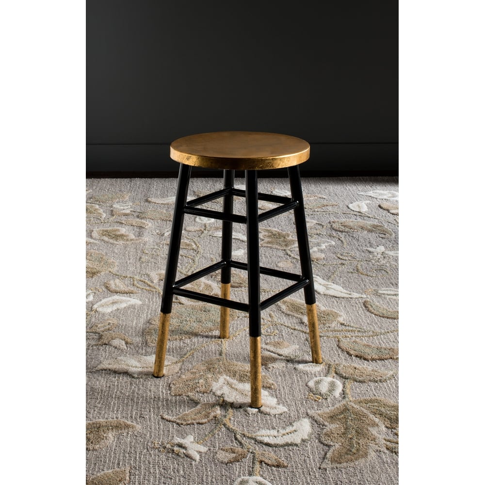 SAFAVIEH Celine 24-inch Navy/ Gold Counter Stool - 13.5" x 13.5" x 24" - 14Wx14Dx24H