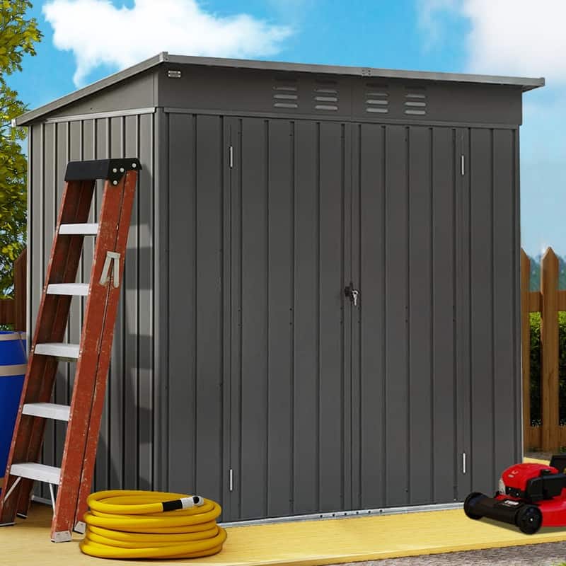CUSchoice 5x3ft Black Metal Storage Shed - 5x3ft - Black