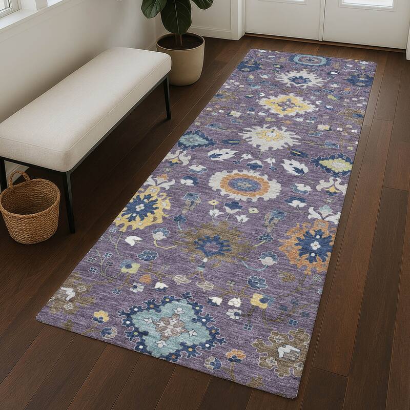Machine Washable Indoor/ Outdoor Traditional Marci Chantille Rug