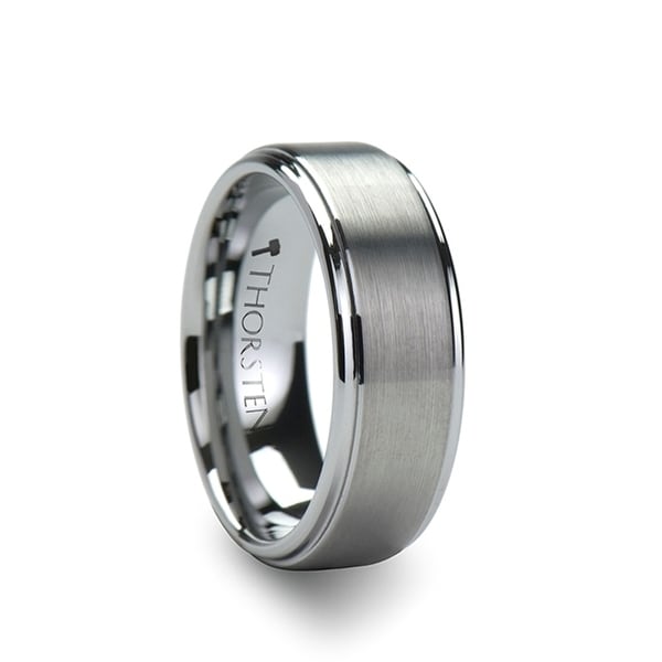 OPTIMUS Raised Center with Brush Finish Tungsten Ring