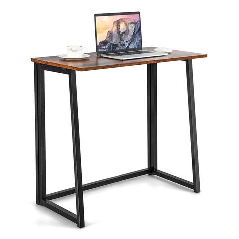 Costway Folding Computer Desk No Assembly Study Writing Table for